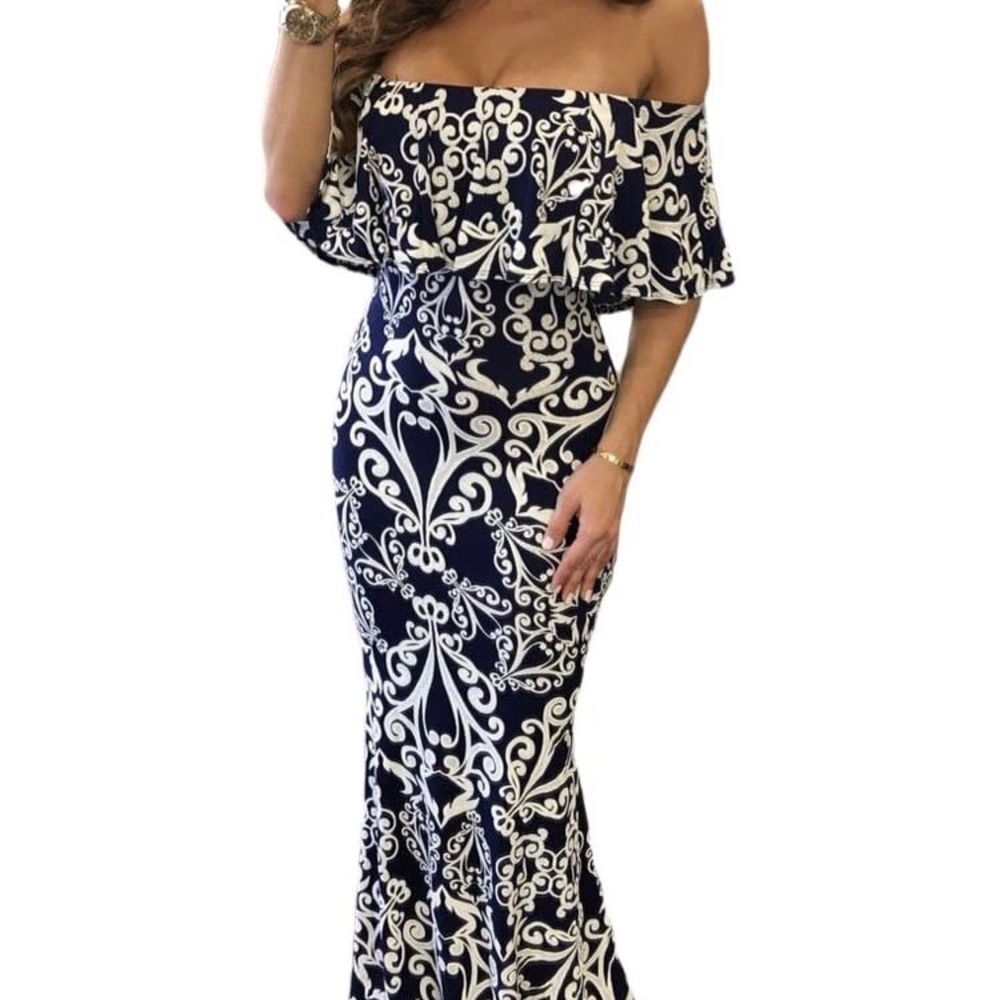 Off the shoulder maxi dress